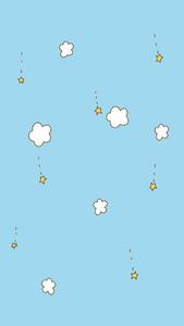 Cute Pastel Blue Aesthetic Cartoon Stars And Clouds cute pastel blue aesthetic wallpaper