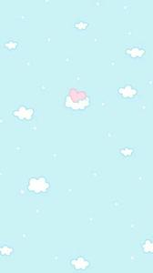 Cute Pastel Blue Aesthetic Clouds With Heart cute pastel blue aesthetic wallpaper