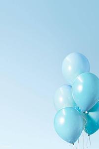 Cute Pastel Blue Aesthetic Five Balloons cute pastel blue aesthetic wallpaper