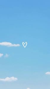 Cute Pastel Blue Aesthetic Heart Line Art cute pastel blue aesthetic wallpaper