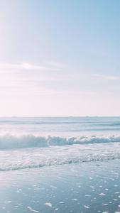 Cute Pastel Blue Aesthetic Sea With Waves cute pastel blue aesthetic wallpaper