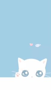Cute Pastel Blue Aesthetic White Kitten cute pastel blue aesthetic wallpaper