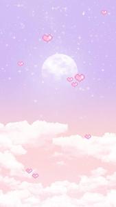 Cute Pastel Purple Sky And Moon pastel purple wallpaper