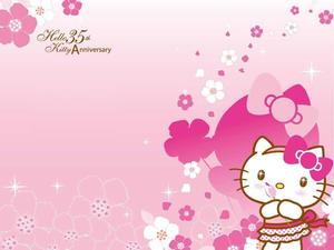Cute Pink Hello Kitty 35th Anniversary cute pink hello kitty wallpaper