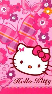 Cute Pink Hello Kitty Butterfly Flowers cute pink hello kitty wallpaper