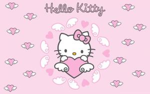 Cute Pink Hello Kitty Heart Wings cute pink hello kitty wallpaper