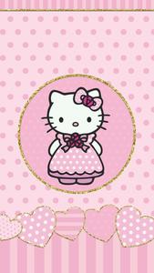 Cute Pink Hello Kitty In Circle cute pink hello kitty wallpaper