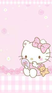 Cute Pink Hello Kitty Mirror And Bear cute pink hello kitty wallpaper
