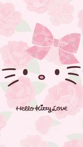 Cute Pink Hello Kitty Painted Portrait cute pink hello kitty wallpaper