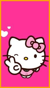 Cute Pink Hello Kitty Peace Sign cute pink hello kitty wallpaper