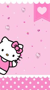 Cute Pink Hello Kitty Strawberries Hearts cute pink hello kitty wallpaper
