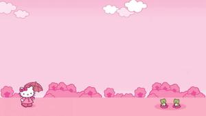 Cute Pink Hello Kitty Two Frogs cute pink hello kitty wallpaper