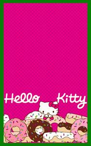 Cute Pink Hello Kitty With Donuts cute pink hello kitty wallpaper