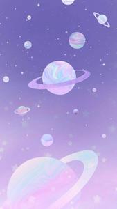 Cute Purple Planets Aesthetic Phone cute aesthetic phone wallpaper