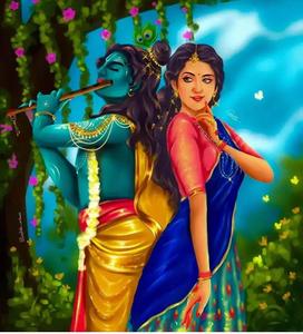 Cute Radha Krishna Blue Sky cute radha krishna wallpaper