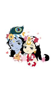 Cute Radha Krishna Flower Crown cute radha krishna wallpaper