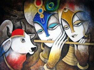 Cute Radha Krishna Paint Art cute radha krishna wallpaper