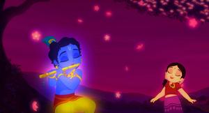 Cute Radha Krishna Pink Flowers cute radha krishna wallpaper