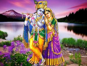 Cute Radha Krishna Purple Mountain cute radha krishna wallpaper