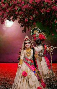 Cute Radha Krishna Red Tree cute radha krishna wallpaper