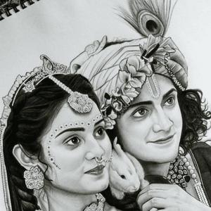 Cute Radha Krishna Sketch cute radha krishna wallpaper