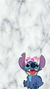 Cute Stitch With Pink Hearts cute stitch wallpaper