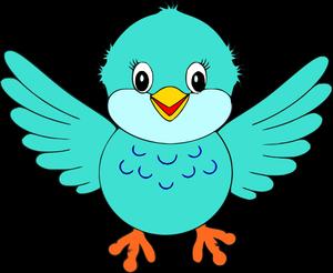 Cute_ Blue_ Bird_ Cartoon Wallpaper