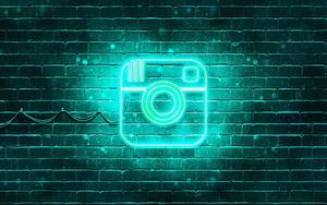 Cyan Neon Light Instagram Logo instagram wallpaper