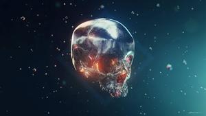 Cyberpunk Futuristic Skull Under The Water cyberpunk wallpaper