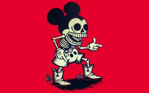 Dance of Death: A Skeleton Mickey Mouse mickey mouse wallpaper