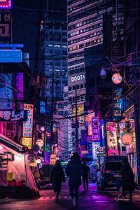 Dark Aesthetic Purple Neon City Picture dark aesthetic wallpaper