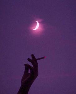 Dark Aesthetic Purple Sky Moon Cigarette Picture dark aesthetic wallpaper