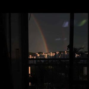 Dark Aesthetic Room With Rainbow Picture dark aesthetic wallpaper