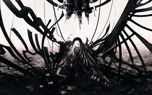 Dark anime artwork depicts a mysterious and haunting atmosphere dark anime wallpaper