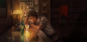 Dark Anime Drinking Man dark anime wallpaper