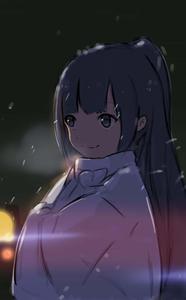 Dark Anime Girl standing against a moonlit night dark anime girl wallpaper
