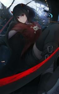 Dark Anime Girl Staring Into the Unknown dark anime girl wallpaper