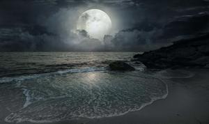 Dark Cloudy Sky And Beach Picture dark wallpaper