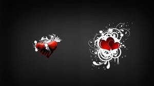 Dark Emotions - Broken Heart in Black Background Wallpaper