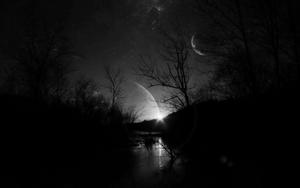 Dark Lake And Moon Picture dark wallpaper