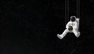 Dark Laptop Hanging Astronaut dark laptop wallpaper