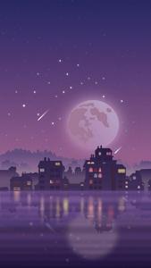 Dark Pastel Purple Sky And House pastel purple wallpaper