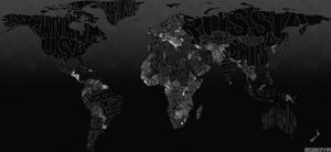 Dark World Map with Country Names world map wallpaper