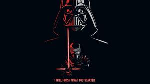 Darth Vader and Kylo Ren in Epic Duel darth vader wallpaper