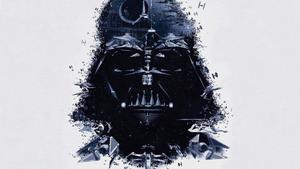 Darth Vader stands tall, shrouded in darkness. darth vader wallpaper