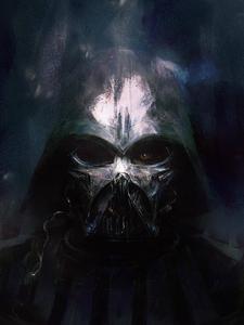 Darth Vader stares menacingly with intent eyes and a lightsaber darth vader wallpaper