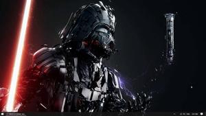 Darth Vader strikes fear and awe with his powerful mecha-robot in the Star Wars universe. darth vader wallpaper