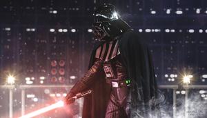 Darth Vader Wielding His Lightsaber darth vader wallpaper