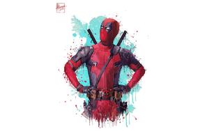 Deadpool Watercolour Illustration deadpool wallpaper