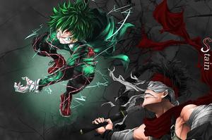 Deku flying off to tackle Stain in My Hero Academia my hero academia wallpaper